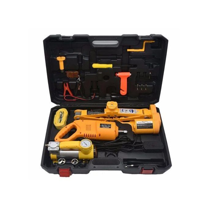 Car Jack 3 In 1 - Electric Car Jack, Air Compressor & Wrench